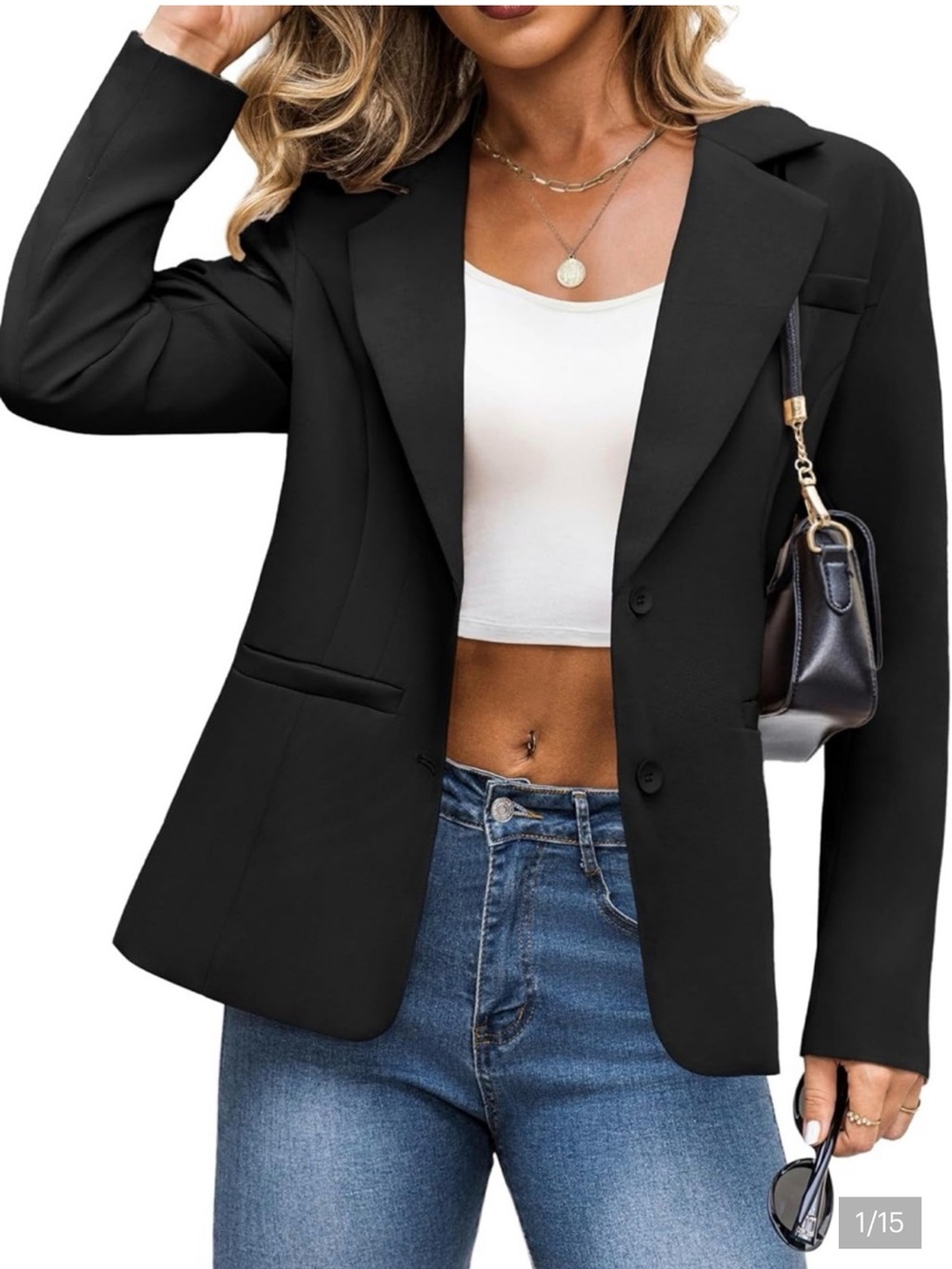 2 Piece Tailored Black Women's Blazer Jacket & Pants size XL
